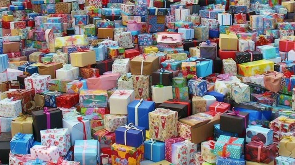 A huge amount of presents waiting to be delivered